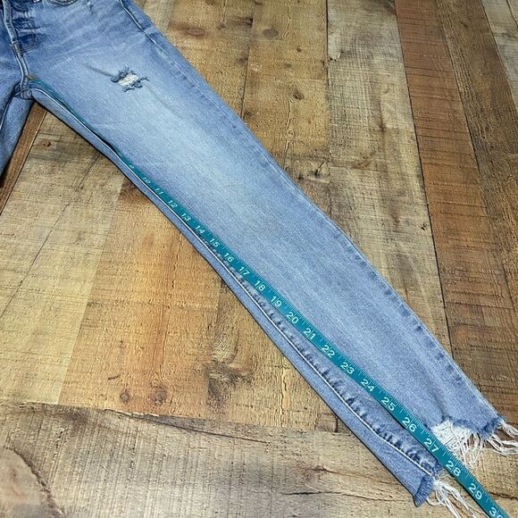 PISTOLA JEANS WOMENS SIZE 25 P6027AXS-WSP Distressed Raw Hem Straight - Picture 3 of 12